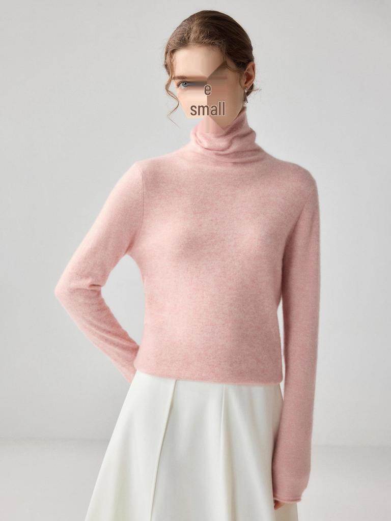 Women's Cashmere High-Neck Loose Pullover Knit Sweater