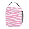 Zebra Patroon Roze Zebra Strepen Geïsoleerde Lunchtas voor Vrouwen Kantoor Koeler Thermische Voedseldoos Tote Lunchboxen Container