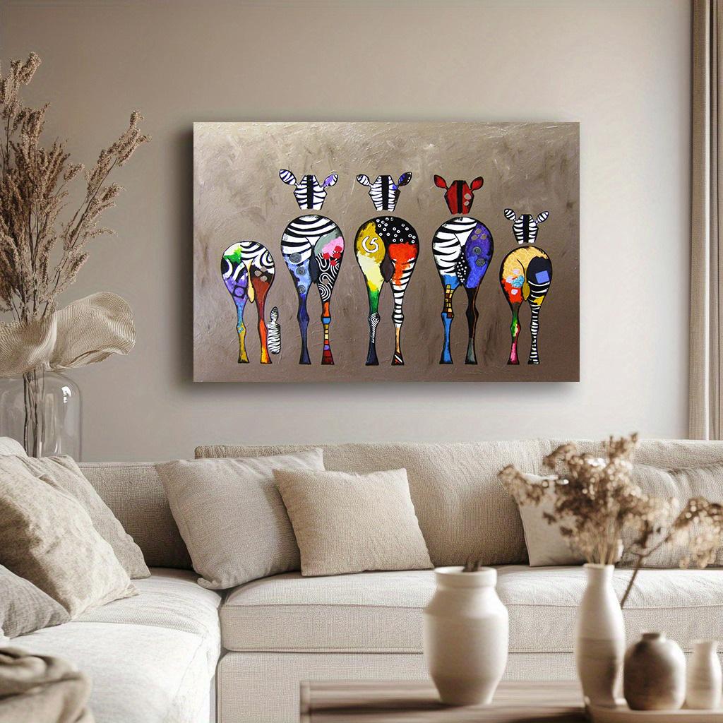 Abstract Zebra Canvas Art Paintings On The Wall Colorful Animals Art Prints African Animals Art Pictures For Living Room Wall Background