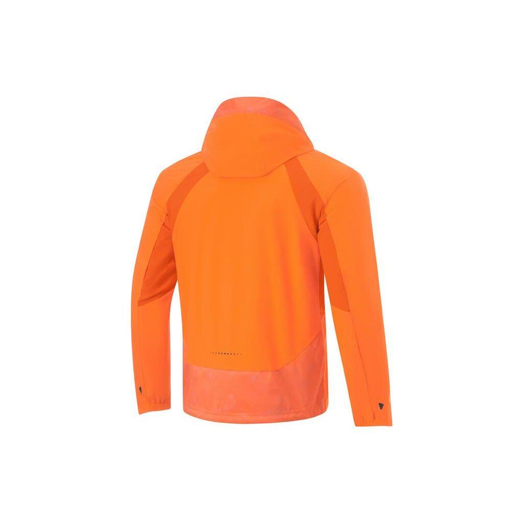 Li Ning Running Series Logo Print Windproof Water-Repellent Reflective Hooded Sports Jacket Men Jacket Carrot-Orange AFDU047-4
