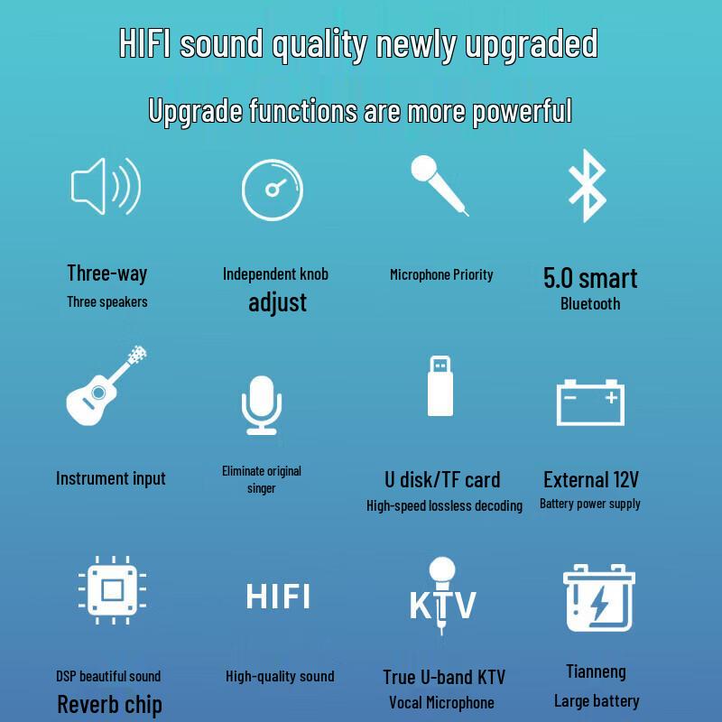 Songchuan SS6 Outdoor Trolley Speaker with Wireless Microphones CN plug (adapter included)