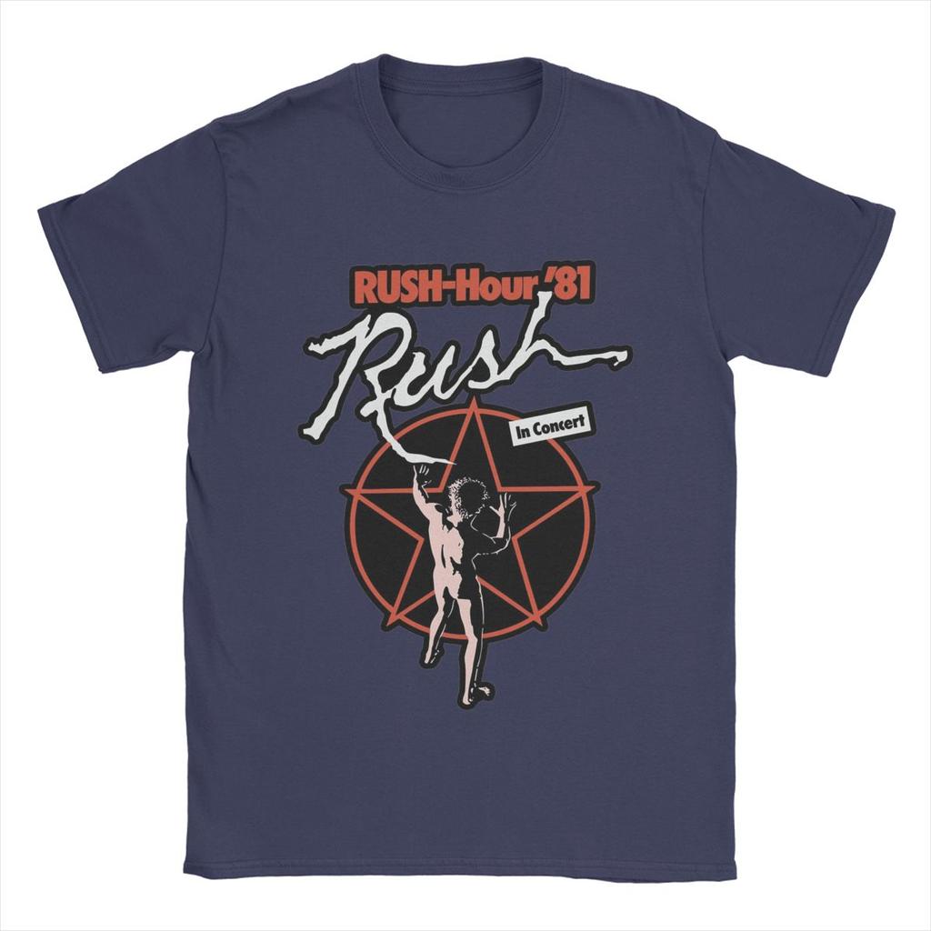Koszulki muzyczne zespołu Rush Męskie Humorystyczne 100% Bawełna T-Shirt Okrągły Dekolt Krótki Rękaw Koszulki Pomysł na Prezent Ubrania