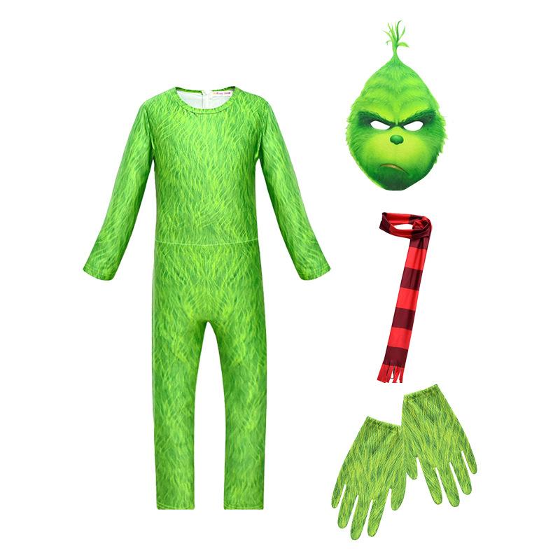 Personaj anime Cosplay Halloween Cosplay Salopetă pentru copii, strânsă, costum de performanță pe scenă, Grinch
