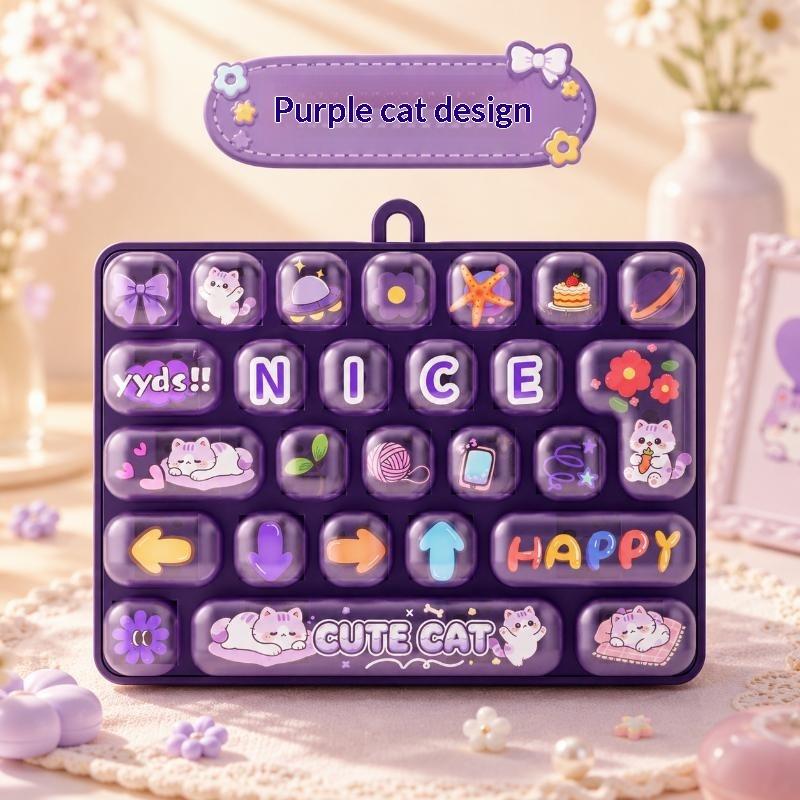 26 Grid Keycap Clicker Anti Stress Fidget Keychain Decompression Button Cartoon Party Favor Gift