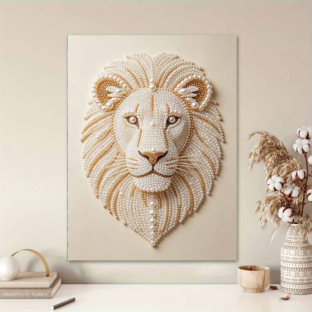 Kit Pittura Diamante Ricamo Perle Fai da Te Leone Maestoso Perline Scintillanti Arte Artigianato Decorazione Fatta a Mano Regalo per la Casa