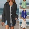 Damesblouse Kraag Lange Mouwen Knoopsluiting Blouses Tops Effen Kleur Losse Pasvorm Makkelijk te Onderhouden Gekreukelde Blouse