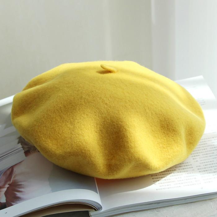 Echte Woll-Baskenmütze Frühling Winter Damen Dame Maler Warmes Gehhut Französischer Künstlerhut Baskenmütze Dame Mädchen Geschenk