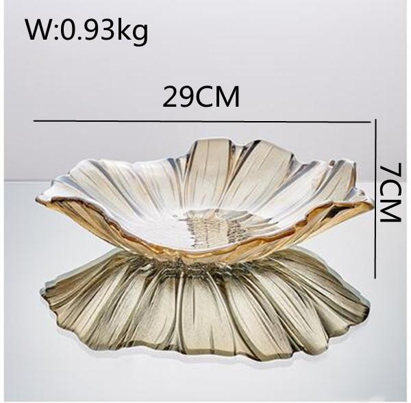 Szklany Kryształowy Talerz na Owoce Salon Stolik Kawowy Dekoracja Jadalni Domowy Talerz na Przekąski Suszone Owoce Ozdoby na Biurko