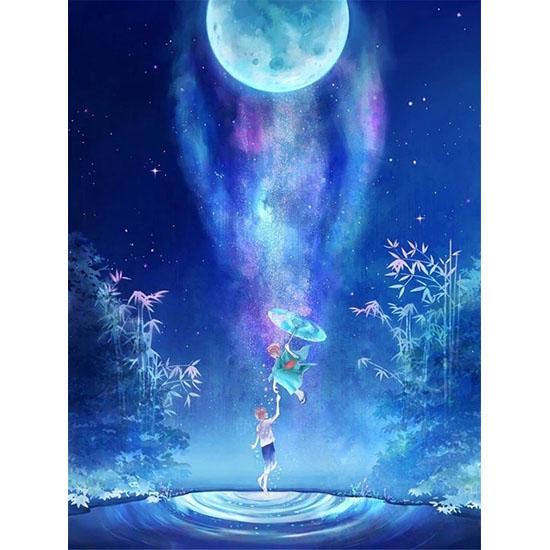 HUACAN DIY Full Drill Square Diamond Painting Landscape Diamond Embroidery Starry Sky Rhinestone Mosaic Painting