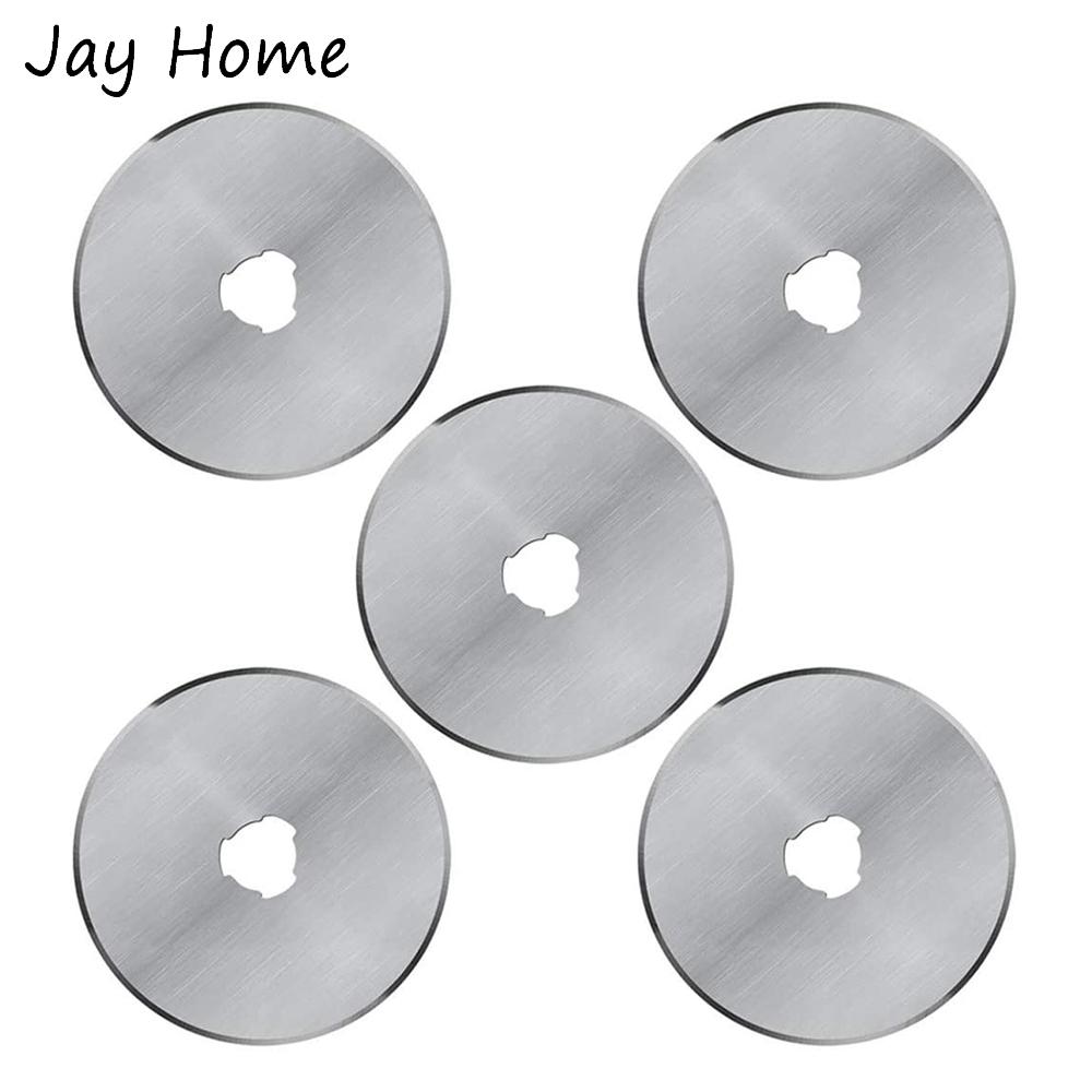 5/10Pcs 45mm Rotary Cutter Blade Quilting Fabric Paper Leather Rotary Cutters Replacement Blades with Storage Case Sewing Tools