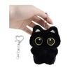 [HUIJUFU] Black Cat Plush Keychain Purse Charm - Cute Bag Charm Gift for Women