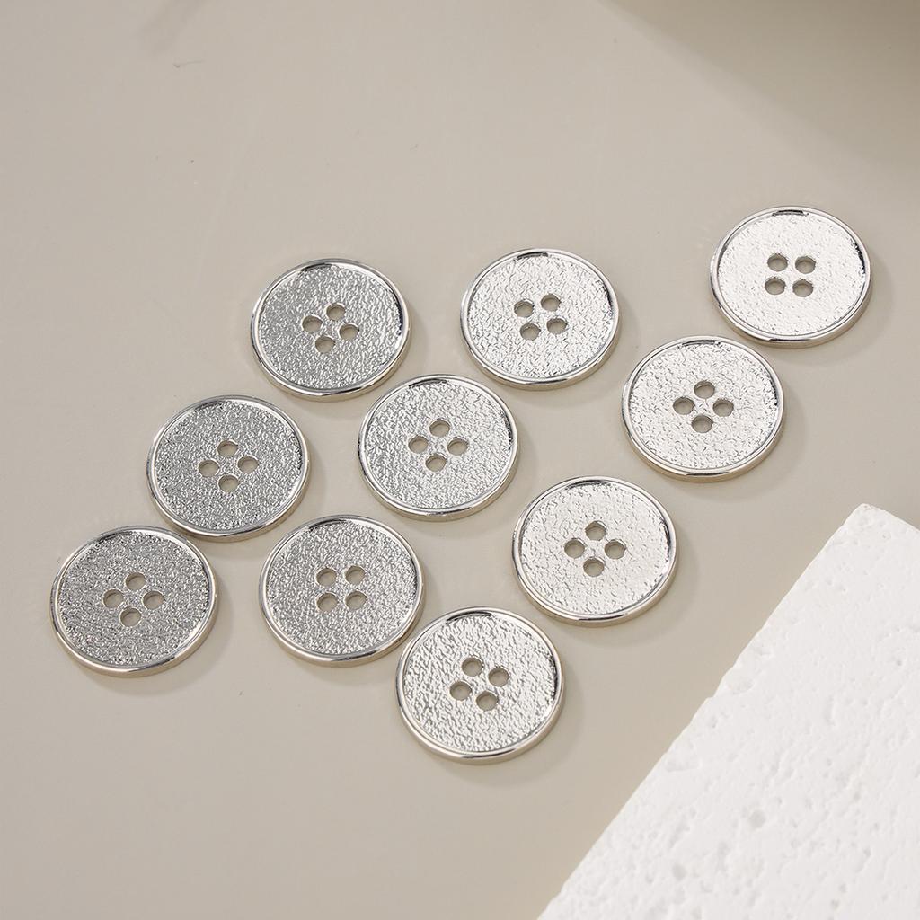 10Pcs/Set Classic Round Flatback Buttons Jewelry Diy Hand Sewing 4 Holes Metal Buttons Apparel Accessories All Match