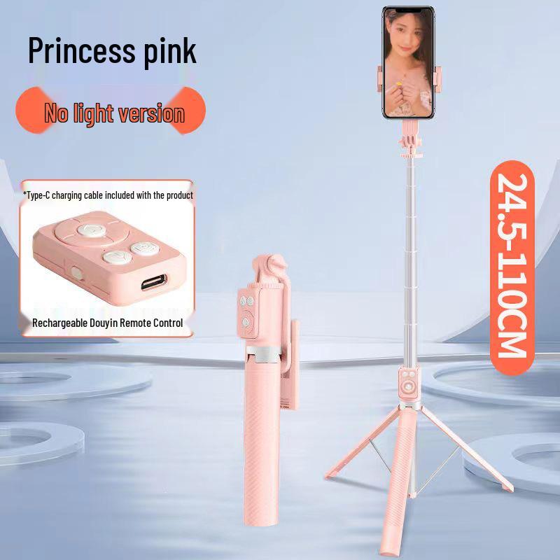 

1.7m Rechargeable Selfie Tripod with Bluetooth Remote & Phone Holder for Live Broadcasts 1.7m, Dual Light