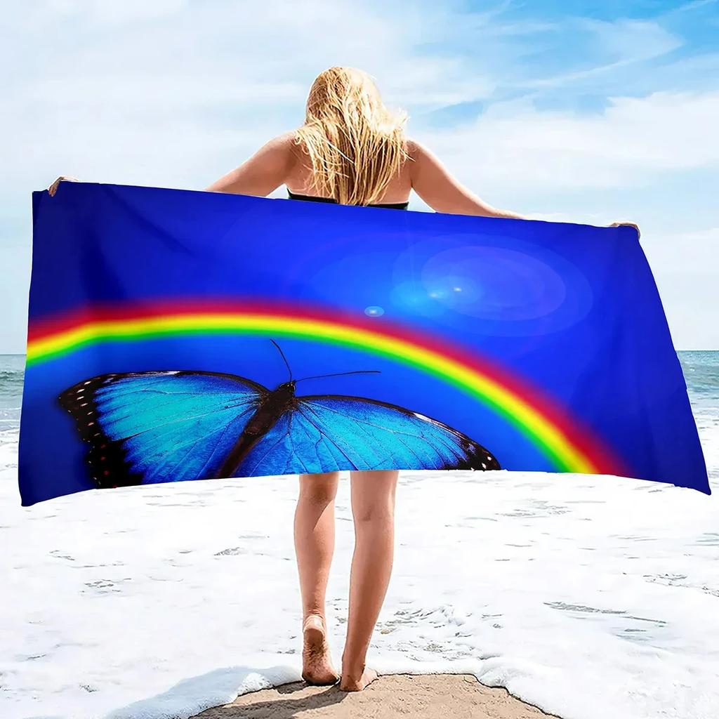 Rainbow Bliss Bath Towel - Vibrant Design, Soft Absorbent, Perfect for Summer Fun, Adds Cheerful Vibes to Your Beach Days