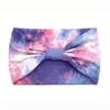 Colorful Tie Dye Headwrap Elastic Wide Headband Bowknot Turbans Cross Headband  Girls Ladies