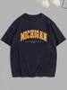 Midwestern Usa City Letter Graphic Printing Men T-Shirt Fashion Oversize High Quality Tops Summer Breathable Tshirts Cotton Tops