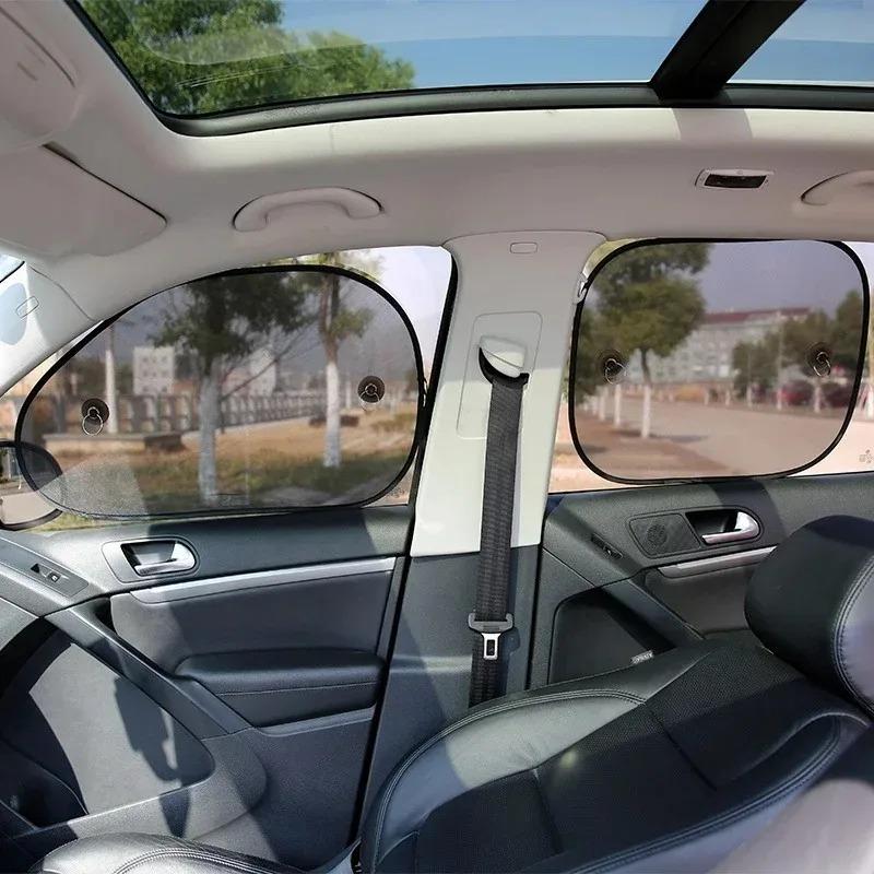 Car Mesh Sunshade Universal Suction Cup Uv Protection Heat Insulation Breathable Mesh Car Window Sun Shade For Side Rear Window