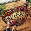Crystal Velvet Floor Mat Hot Sale American Style Half Round Floor Mat Easy To Clean Bathroom Floor Mat Entrance Mat