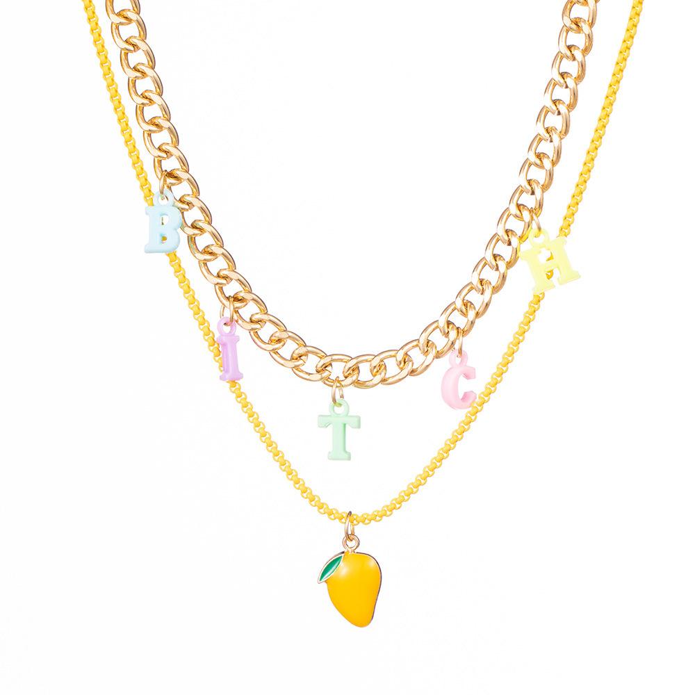 

Stylish Multilayered Alloy Necklace Featuring Skull And Letter Design For Women XH0984