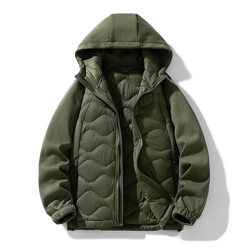 

Down Jacket, Winter Warm Hooded Casual Jacket, Fashionable and Versatile Down Jacket, White XXXXL зелений