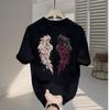 2026 Creative Printed T-shirt Men's Versatile Loose Trendy Couple Round Neck Top ins