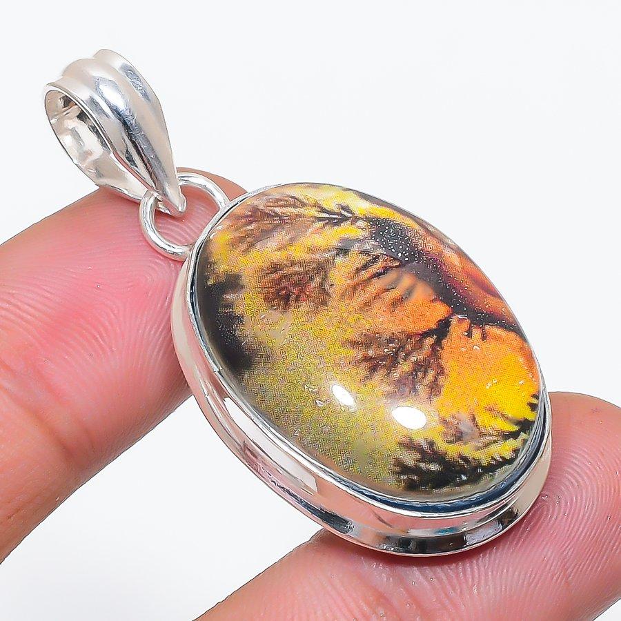 Natural Dichroic Glass Gemstone 925 Sterling Silver Jewelry Pendant 1.85  AP-14157
