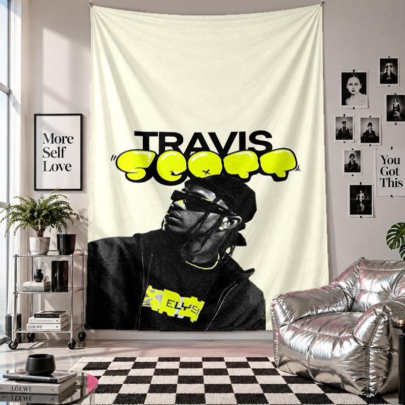Wall TapestryTravis Scott Art Hanging Cloth Decorative Background Cover for Room Decoration