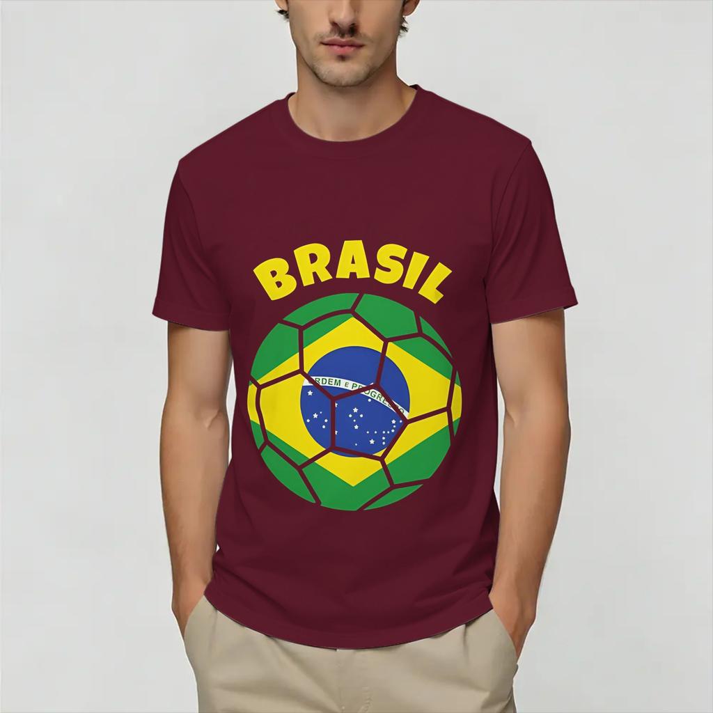 Casual Brazil 2026 Soccer TShirts for Unisex Round Collar 100 Cotton T Shirts Short Sleeve Tees Adult Tops