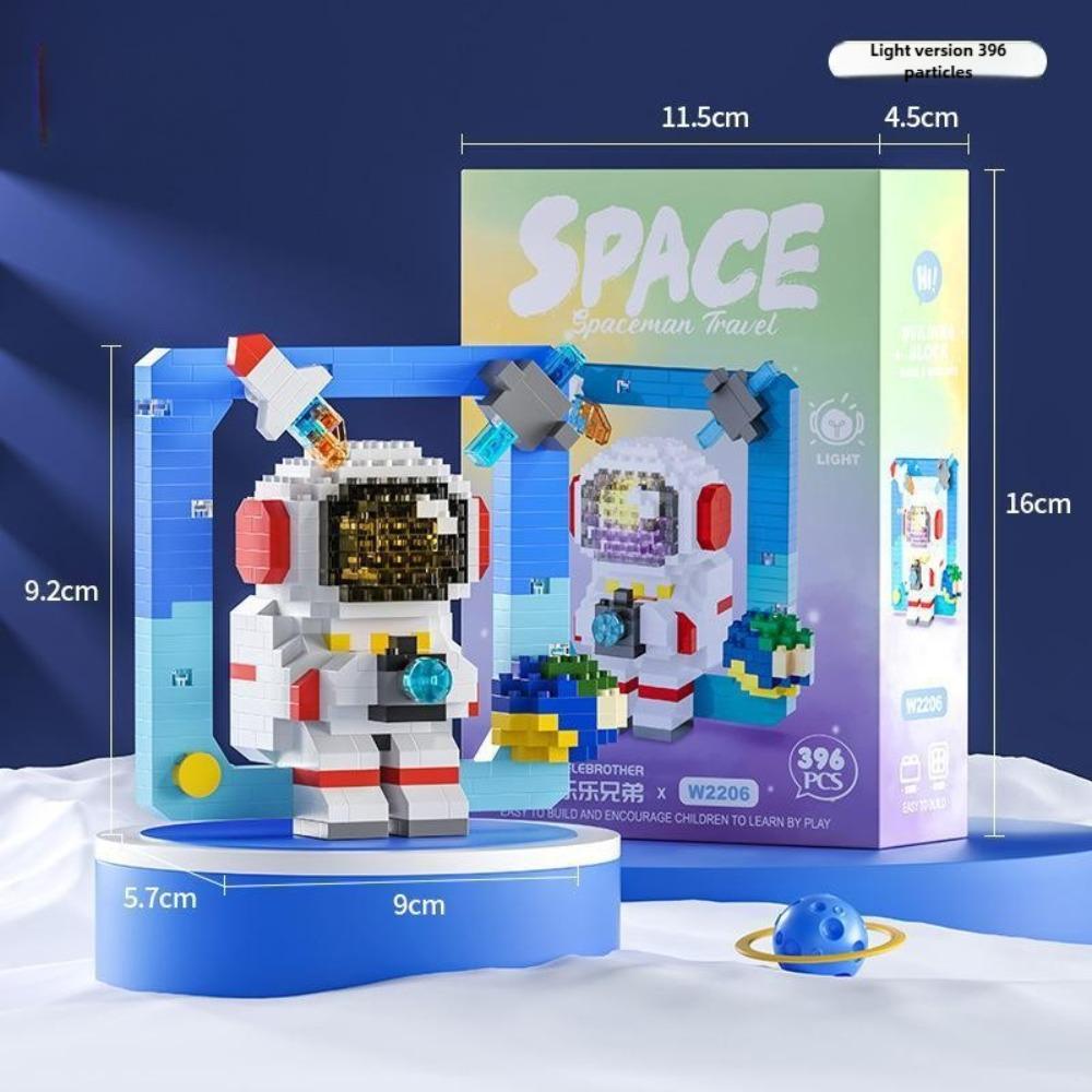 Illuminated Astronaut Astronaut Cartoon Doll Building Block Series Assembled Children's Toy Gift