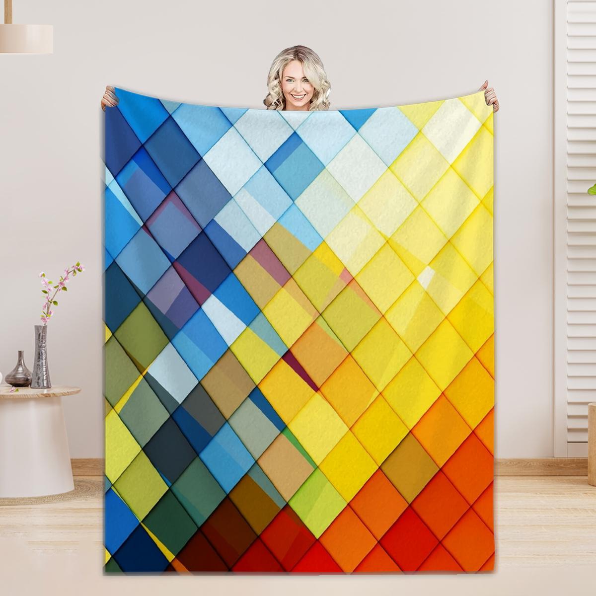 

Starlight Geometric 3D Print Blanket Flannel Warm Cozy Blanket Home Travel Birthday Gift Chair Sofa Bedroom Decor Birthday Gift Flannel 75 x 100