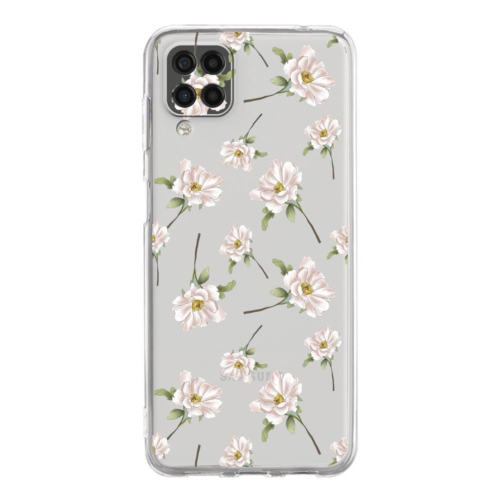 Phone Case For Samsung A13 A33 A35 A55 A73 A53 A23 A51 A71 A21S A12 A31 A41 A05s A03S A15 A25 A32 5G Clear Cover Flower
