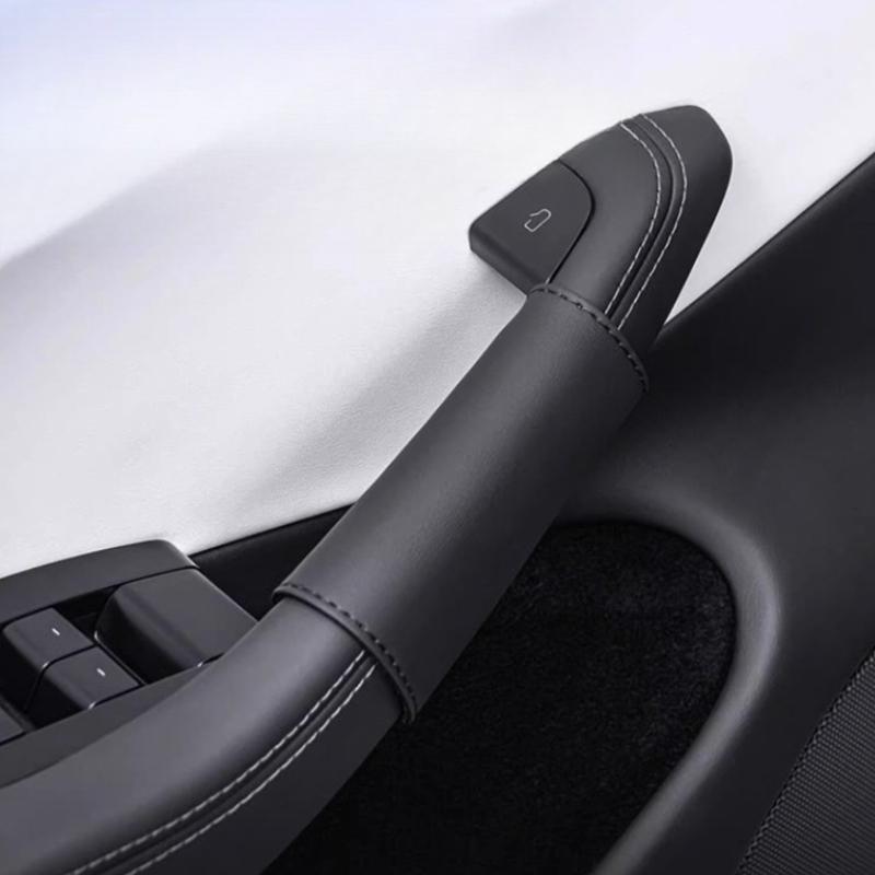 For Tesla Model 3 Y Highland Juniper -2025 Door Handle Gloves Handle Protection Holster Nappa Leather Handlebar Grip Cove