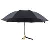 Cute Three-Fold Duck Head Umbrella: Cartoon Design, Wooden Handle, Solid Color for Rain or Shine.