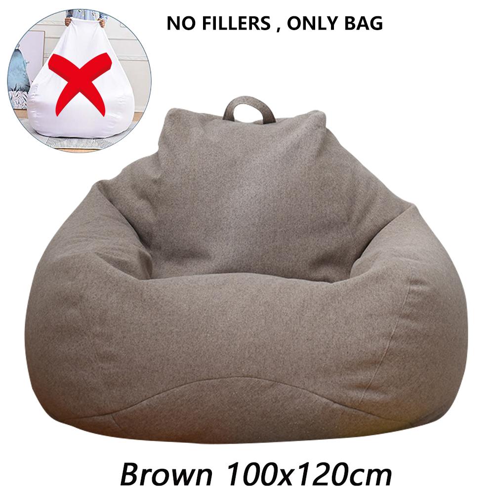 1/2Pcs Lazy Sofa Cover Solid Chair Covers Without Filler Large Bean Bag Cover Adults Couch Living Room Bedroom Tatami Lounger