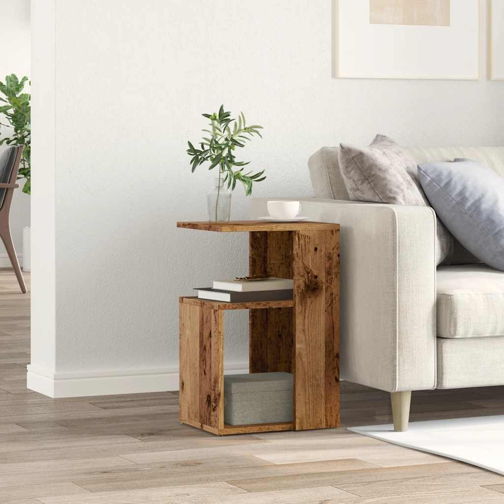 Side Table Reclaimed Wood Effect 36x30x56 cm Engineered Wood