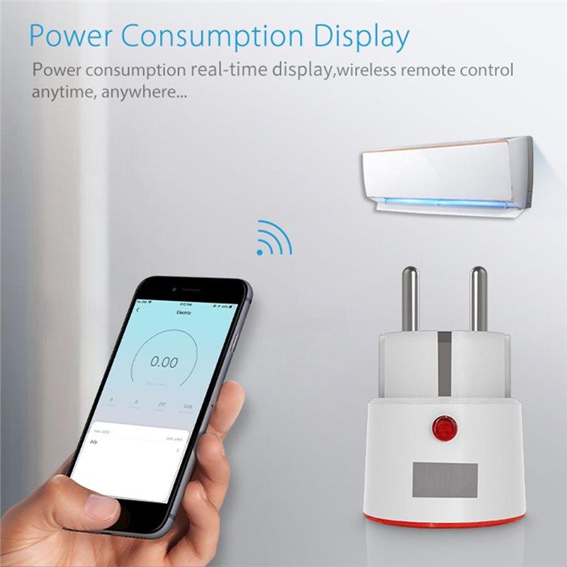Tuya Wifi Smart EU Plug 16A With Power Monitoring Function Wireless App Voice Remote Control For Alexa Google Home B