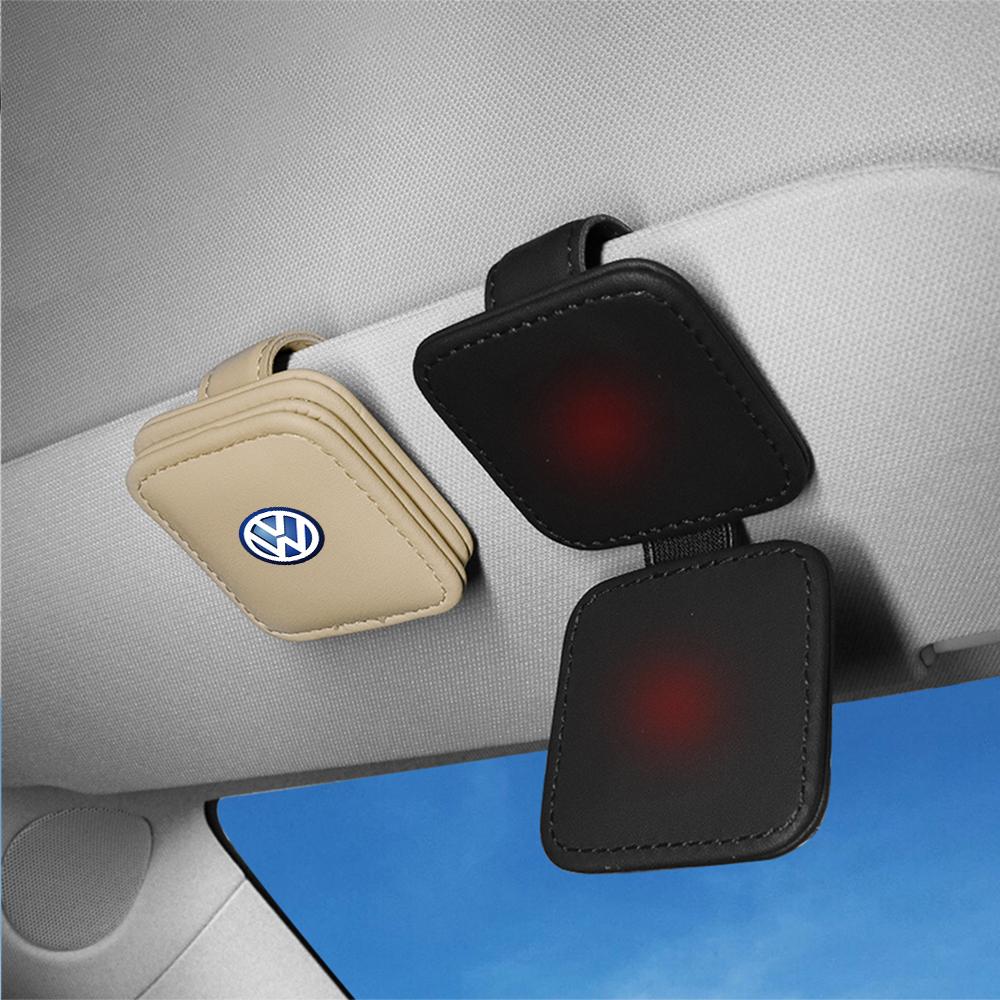 VW Car Sun Visor Glasses Clip Ticket Holder Sunglasses Fixed Clips For Volkswagen GTI Golf Polo Passat VW Tiguan T-ROC Jetta Taigo