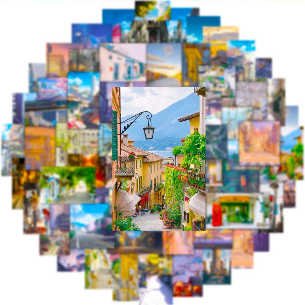 10/30/50pcs Cartoon Anime Street View Stickers Aesthetic Graffiti Notebook Phone Suitcase Diary Cute Decoration Sticker Toy Gift