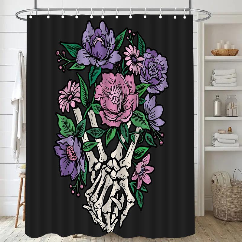 Halloween Ghosts Washable Dirt-Resistant Shower Curtain Shower Head Waterproof Polyester Bath Curtain For Home Decor Accessories