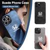 Luxury Lambskin Suede Material Honda Car Logo Phone Case For iPhone 16 Pro 11 12 Mini 13 14 Pro 15 Pro Max 7 8 Plus XR XS MAX