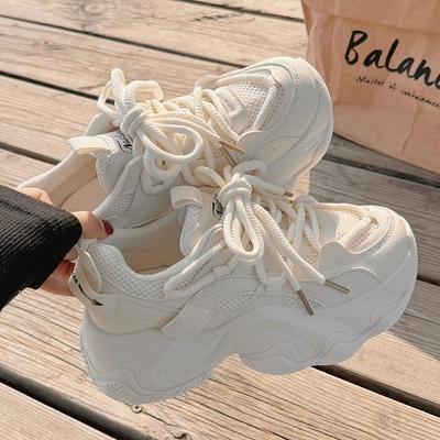 Sports Shoes for Women In Summer 2025 New Mesh Shoes for Women Breathable Mesh Shoes Thick Soled White Shoes