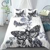 Black Death Moth Bedding Set Gothic Skull Duvet Cover Set Butterfly Bedclothes 2/3pcs Moon Stars Luxury Home Textiles