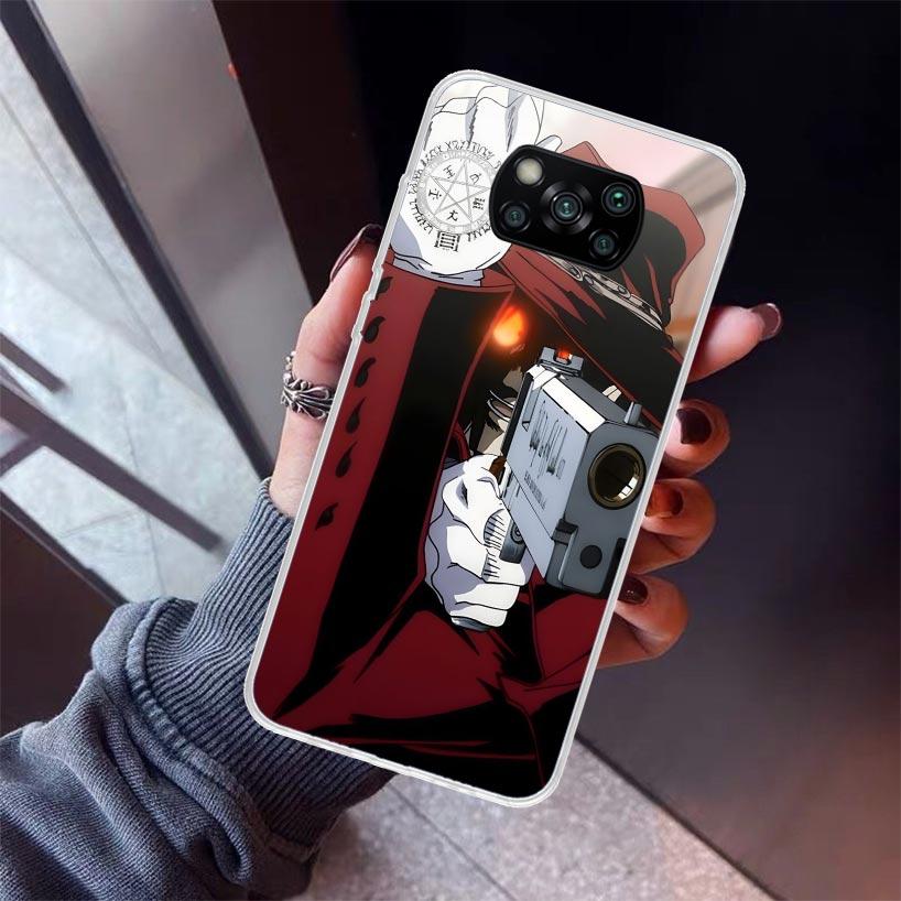 A-Alucard Hellsing Anime Phone Case For Xiaomi Poco X5 X6 X7 Pro F7 Ultra M7 Redmi 15C 15 13C 13 12C 12 10 10C 10A 9 9C 9T 9A Co