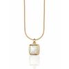 14K Gold Plated Stainless Steel Necklace, Square Mother of Pearl Nst2312