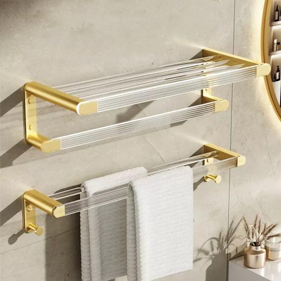 

Скандинавский металлический золотой акриловый вешалка для полотенец, комплект оборудования для ванной комнаты, подвесное настенное полотенце