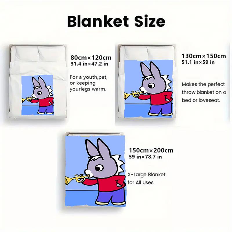 Colorful Trotro Cartoon 2D Flat Pattern Flannel Blanket High Quality All Seasons Warmth and Comfort Perfect for Christmas Gifts.PMT0914257