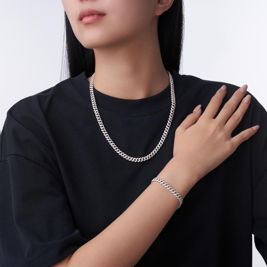 6mm S925 Sterling Silver Iced Out Cuban Link Bracelet Full Paved Moissanite HipHop Fine Jewelry 2.7-3.3 CTW