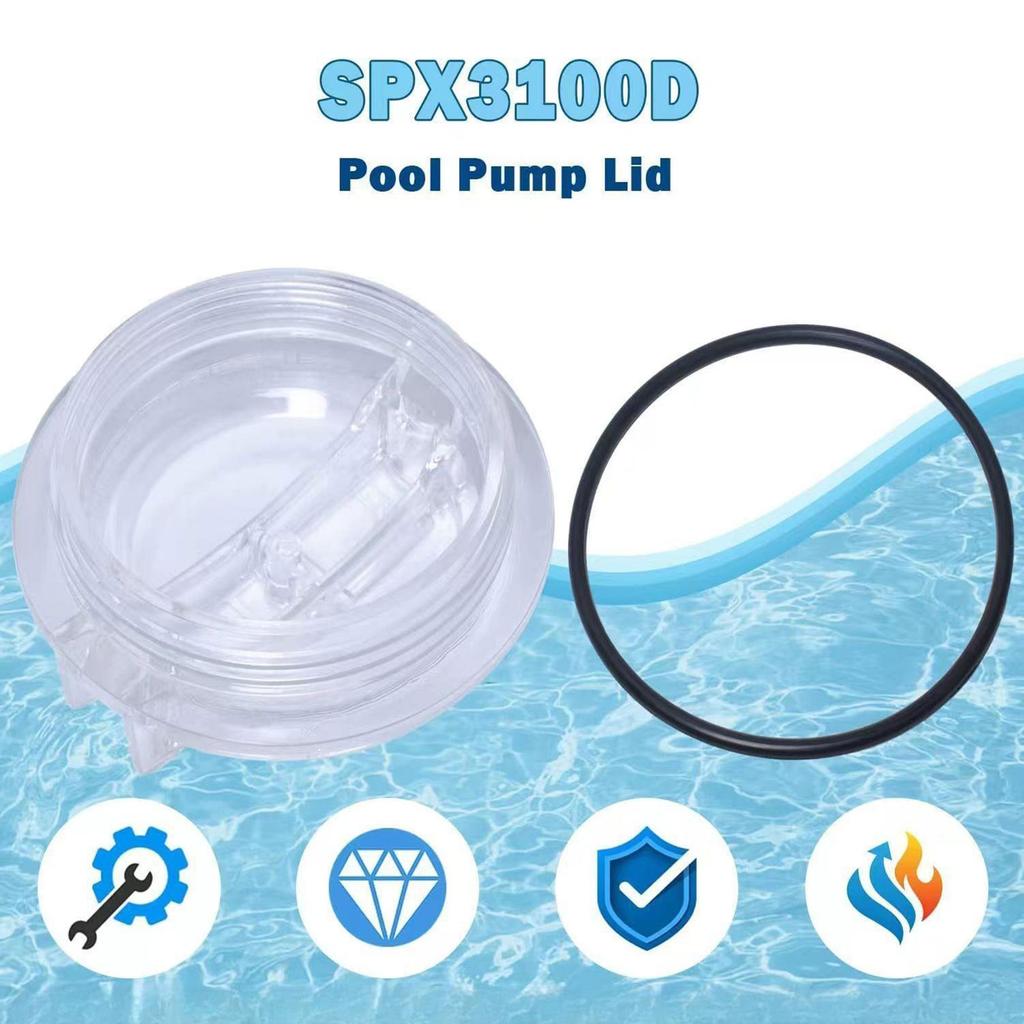 Effektiv Ersättningspoolpumpslock Gänga Silskydd Poolunderhållstillbehör Akrylmaterial för SPX3100D-modellen