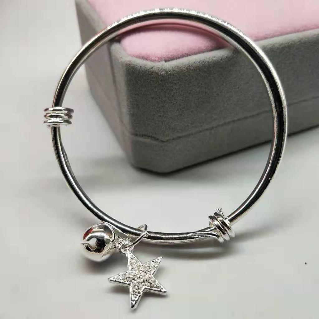 Bransoletka z gwiazdkami posrebrzana na Walentynki dla kobiet - Modny prezent w stylu Douyin dla przyjaciółki