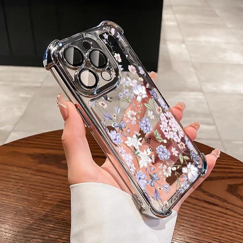 Phone Case For Honor 600 Lite 400 Pro X8D X6D X9B X7A X6A X8B X8 Magic 7 Lite Vintage Soft Violet Flowers Cover Air Bag